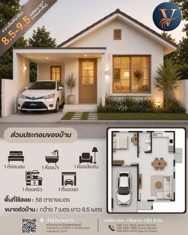 แบบบ้าน 34 พร้อมแปลนและราคา โดย เดอะ วารินธารา กรุ๊ป